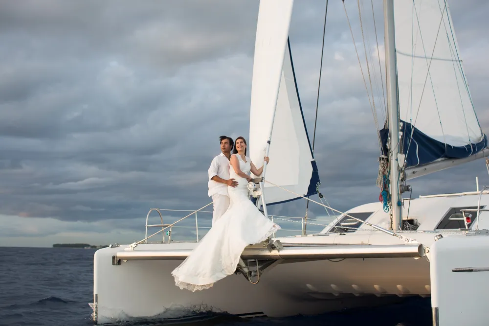 Engagement celebration on yacht